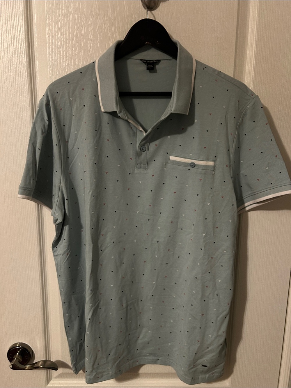 Guess Men's Polo with White-Trim Collar